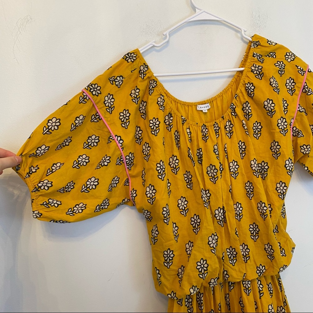 RHODE yellow frida off the shoulder dress - Picture 7 of 7
